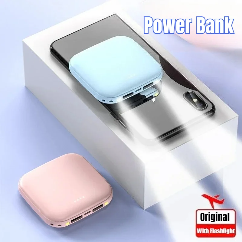 

2026 Portable Power Bank with Flashlight 50000mAh Fast Charging External Battery Charger Cases for iPhone Series Xiaomi Samsung