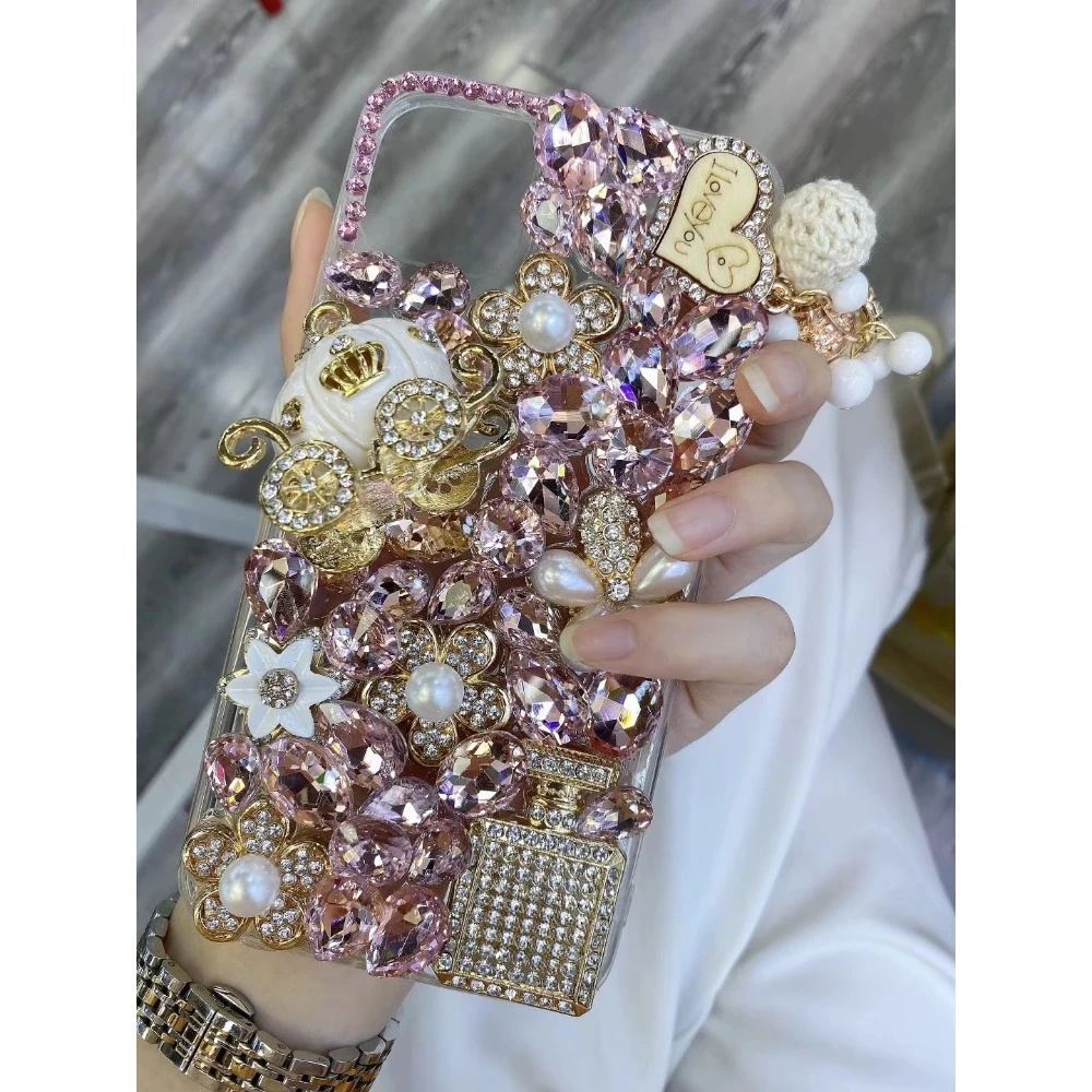 Unique Sparkling Rhinestone Phone Case for Xiaomi Redmi 13C 12C 13R Note 11 13 12 Pro Plus - Handmade Protective Cover