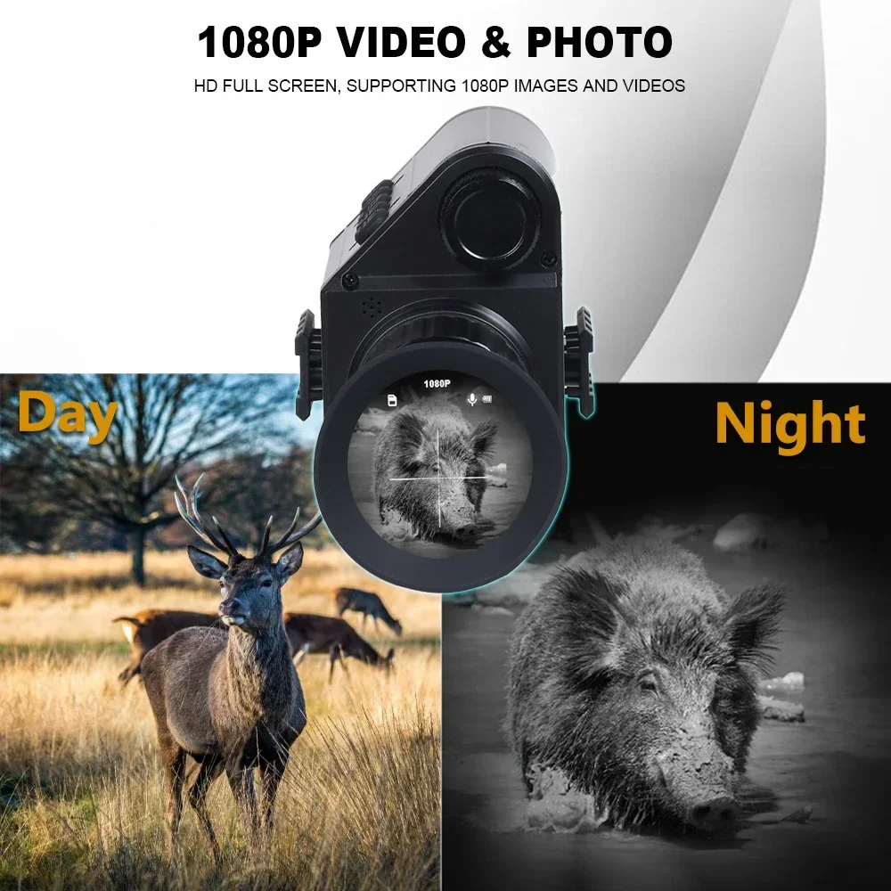 MEGAOREI Night Vision Moncular 850nm Laser IR Night Vision Riflescope 1080P HD Digital Scope Multifunction Hunting Camera Sight