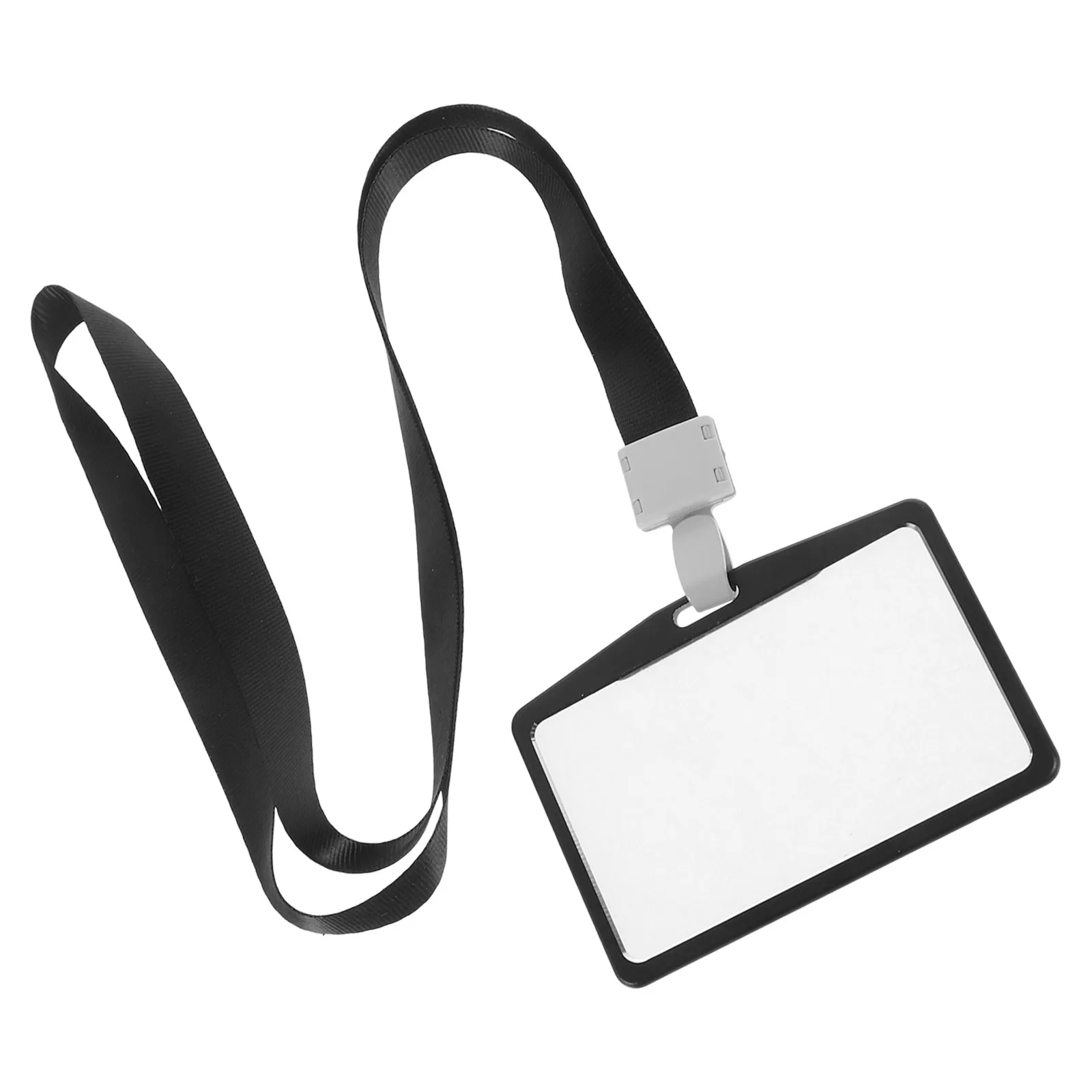 1Set Aluminum Alloy Id Card Holder Lanyard Badge Protector for School Work Multipurpose Portable Name Tag