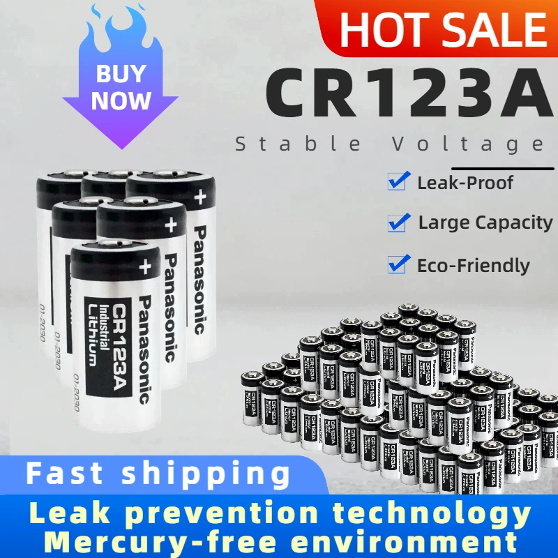 1-10PCS Original Panasonic CR123A 3V Lithium Battery CR17345 DL123A EL123A 123A For Arlo Camera