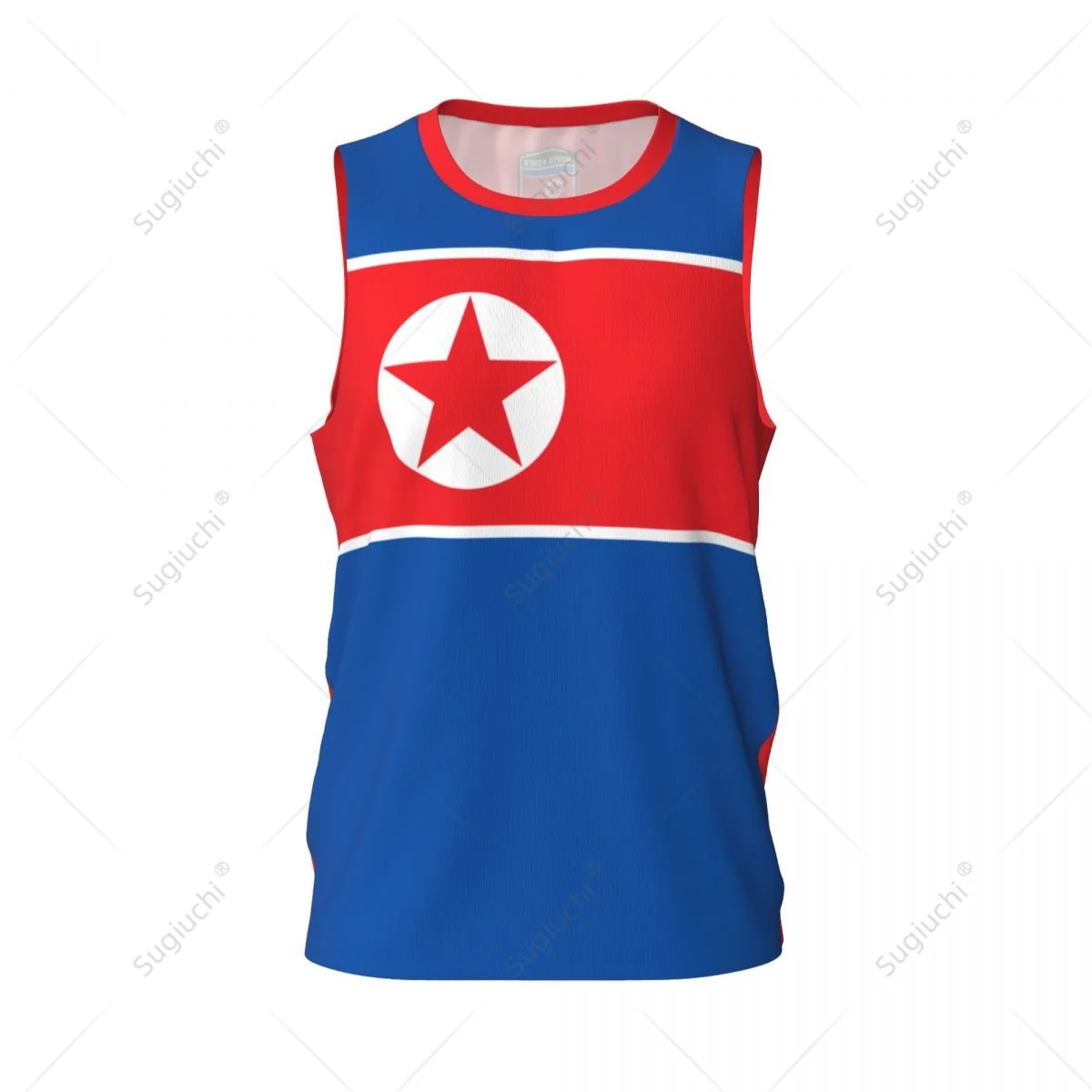 North Korea Flag Men Basketball Sports Running Fitness Multifunction Sleeveless tshirt Exclusive Custom Name Nunber