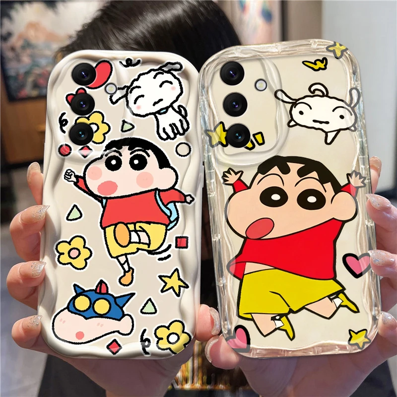 Anime C-Crayons S-Shin-chans For Samsung A55 A54 A53 A52 A35 A34 A33 A32 A25 A24 A23 A22 A21S A15 A13 A14 5G Wave Oil Funda