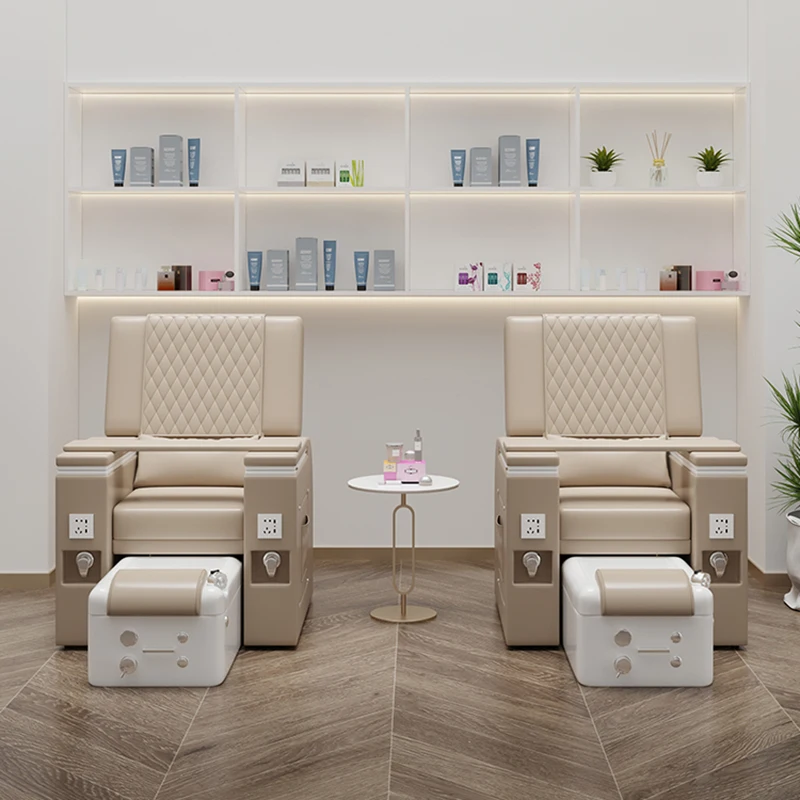 Silla eléctrica multifuncional para salón de belleza, silla de manicura con usb y luz led, equipo moderno para masaje y pedicura