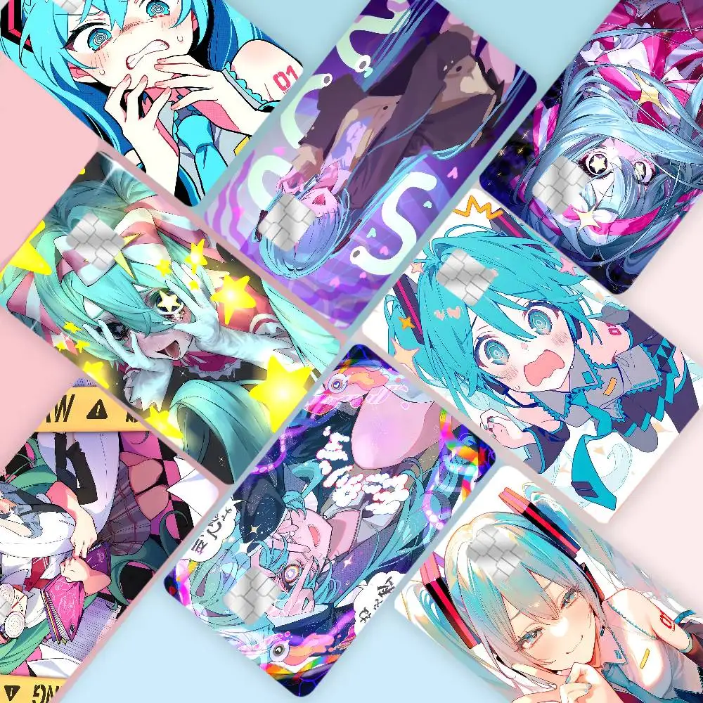 Virtual Idol H-Hatsunes M-MikU 100% Hot Sale Amine Credit Debit Bank Card Bus Card Film Skin Sticker