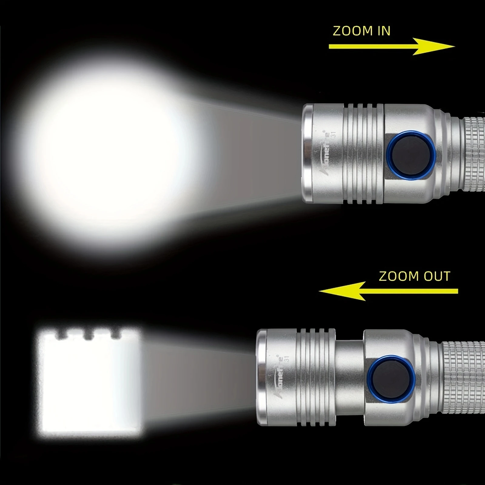 10W Led Zoom Palm Small Mini Flashlight High Bright USB Rechargeable Portable Outdoor Hiking Home Work Pocket llighting light