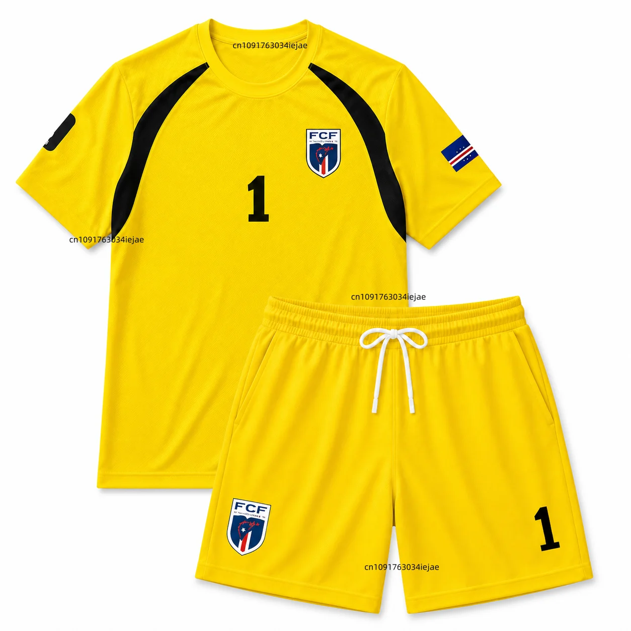 2026 Kap Verde Kinder Fußball-Trikot-Set Jungen Mädchen Fan Kurzarm T-Shirt Shorts 2-teilig Sport-Trainings-Sommeruniform – Detail 6