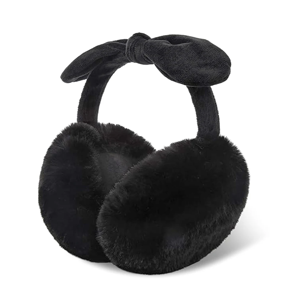 Sweet Bowknot Earmuffs Keep Warm Soft Furry Ear Warmers Foldable Ear Muffs Outdoor Winter Ear Covers Headband Accessories Cute