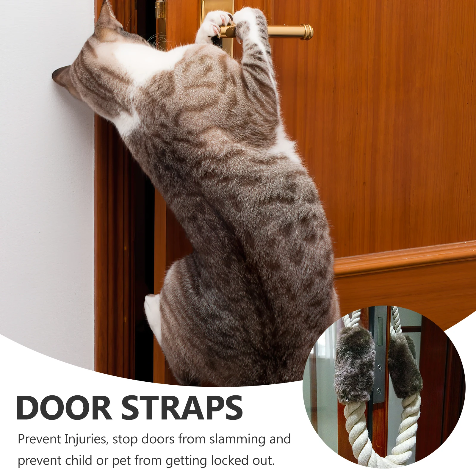 

3 pcs Stopper Rope Cotton Pinch Guard Prevent Slamming Baby Door Stopper Rope Proofing Pet Molar Tool Durable Safe