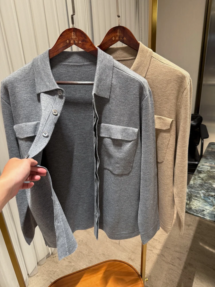 High-Quali Men's Casual Busin Knitted Open Cardigan Sweater Soft Comfortable Long Sve Wool Blend Autumn Winter Faion