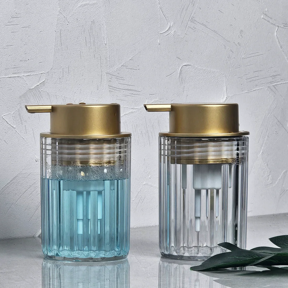 Foam Soap Dispenser-Thickened Glass Bottle,Press-Type Hand Wash,Bathroom&Kitchen Essential,Decorative Countertop Accessory