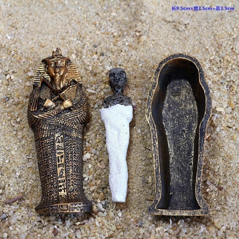 Fashion Egyptian Pharaoh Mummy Egypt King Home Decor Resin Figurine Coffin H9.4cm