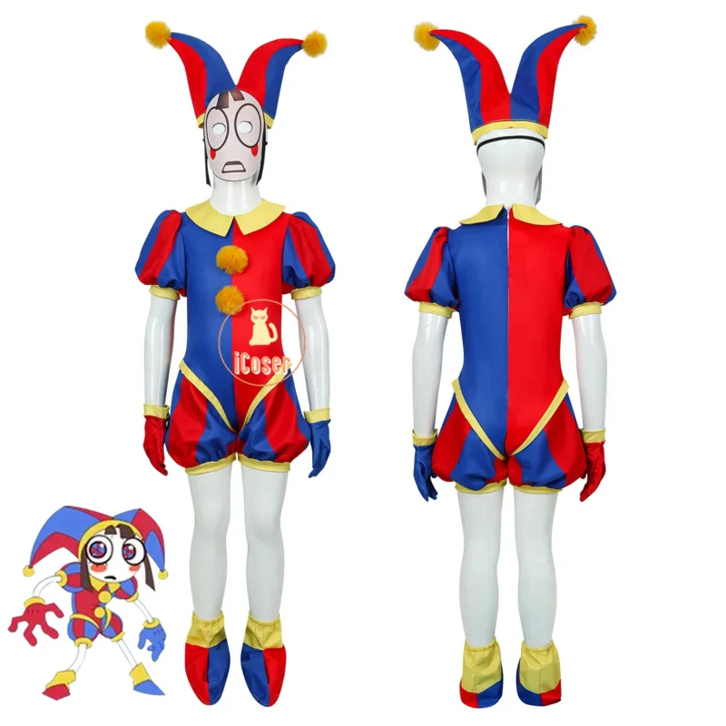 2025 New IN STOCK Pomni Cosplay Cartoon Costume The Amazing Digital Circus Ragatha Jax Caine Jumpsuit Halloween for Children AA