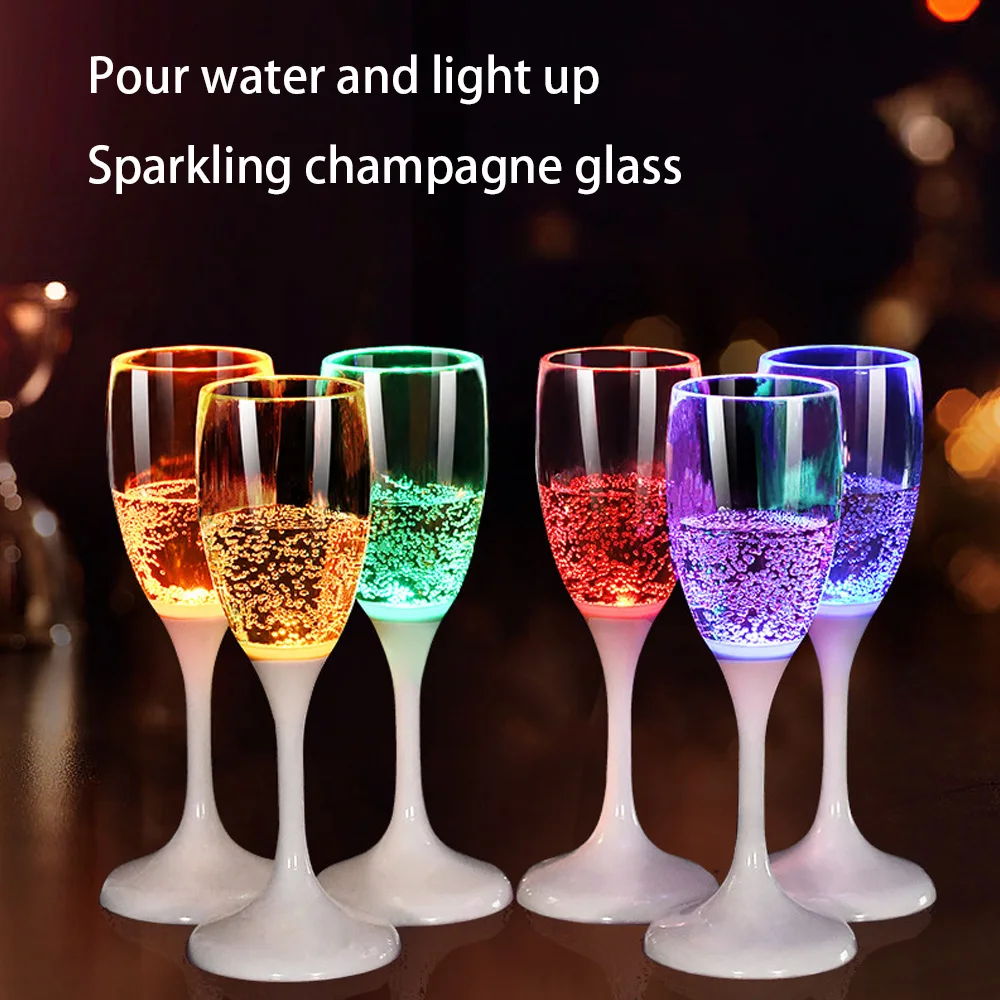 

led light-emitting cup water bright atmosphere champagne glass new novelty creative party Christmas luminous wine glass