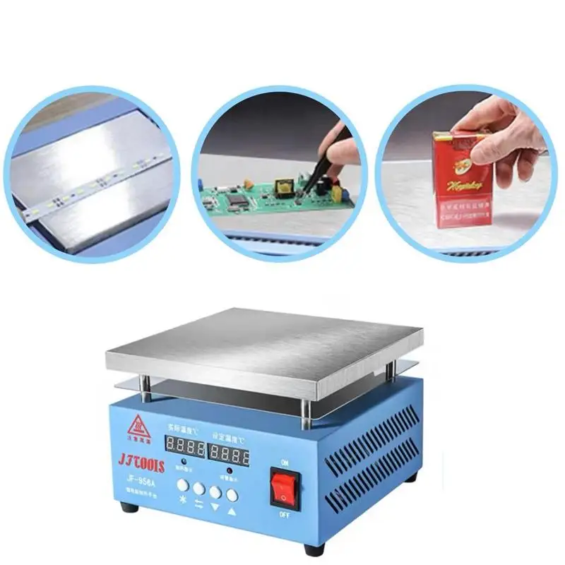 1000W Electronic Hot Plate 956A Constant Temperature Adjustable Heating Platform LED Lamp Beads Electric Heating Plate 200*200mm