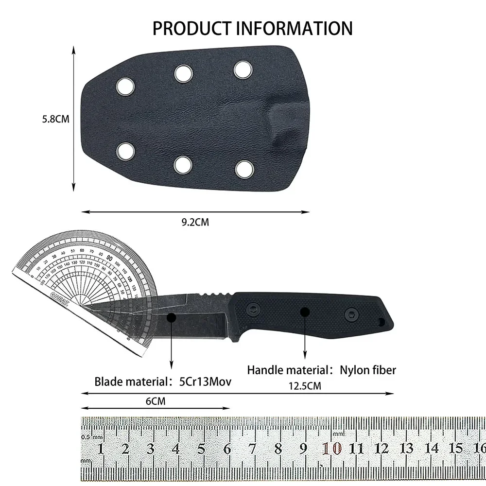 EDC Durable Camping en plein air chasse couteau Portable haute dureté 5Cr13Mov lame couteau droit couteau de sauvetage de survie en milieu sauvage