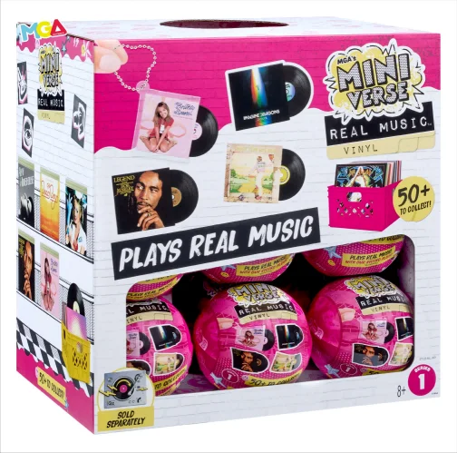 Op voorraad: MGA Miniverse Real Music Vinyl - Mini speelbare vinylplaten serie, blind box muziekplaat mysterie doos, verzamel speelgoed cadeau