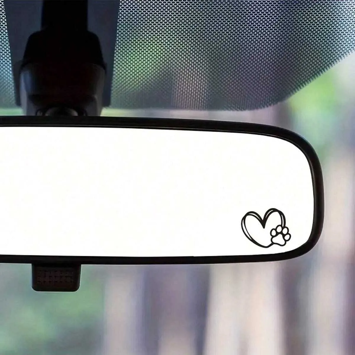 Heart Paw Print Vinyl Rearview Mirror Stickers Simple DIY Decals For Car Motorcycle Laptop Smooth Surface Decor Accessories