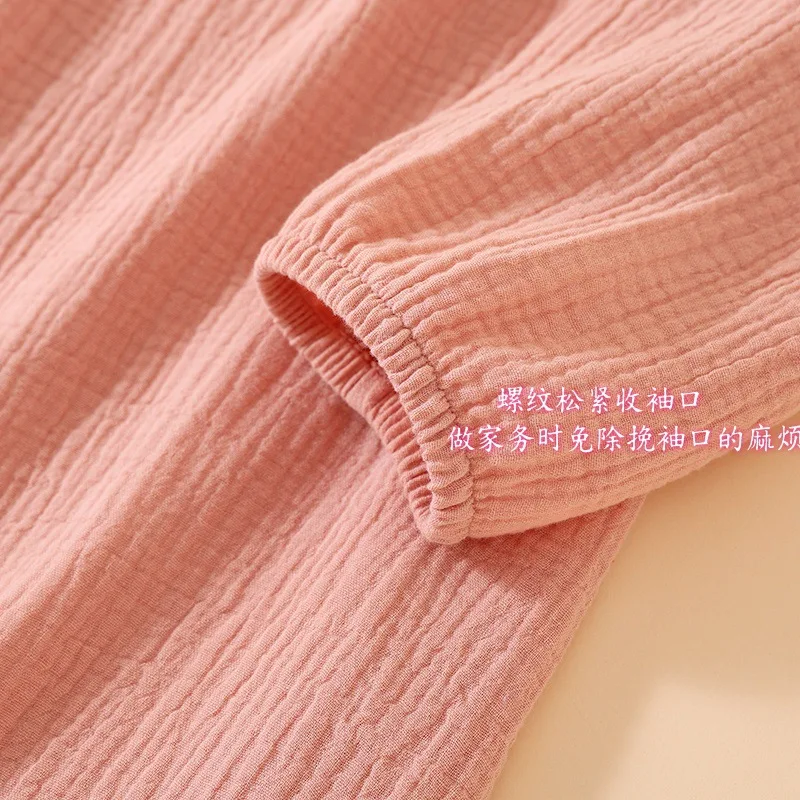 New Spring Autumn Women's New Chinese Dress 100% Cotton Yarn Weaving Jacquard Solid Sleeping Dress High Quality Home Dress 6