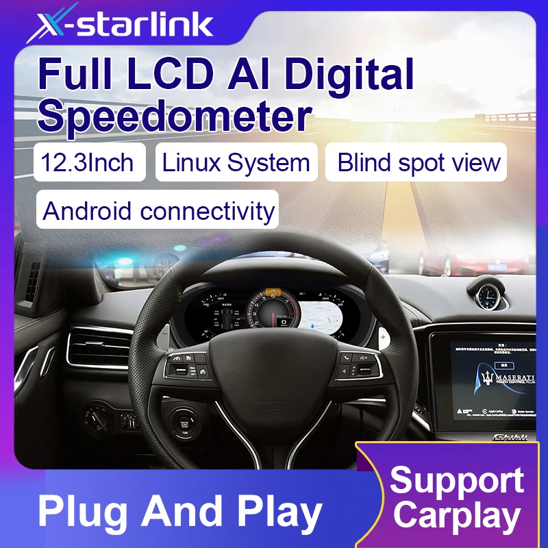 

For Maserati Ghibli 2014-2020 12.3-Inch Digital Speedometer Lcd Instrument Cluster with Phone Link Car Dashboard Upgrade