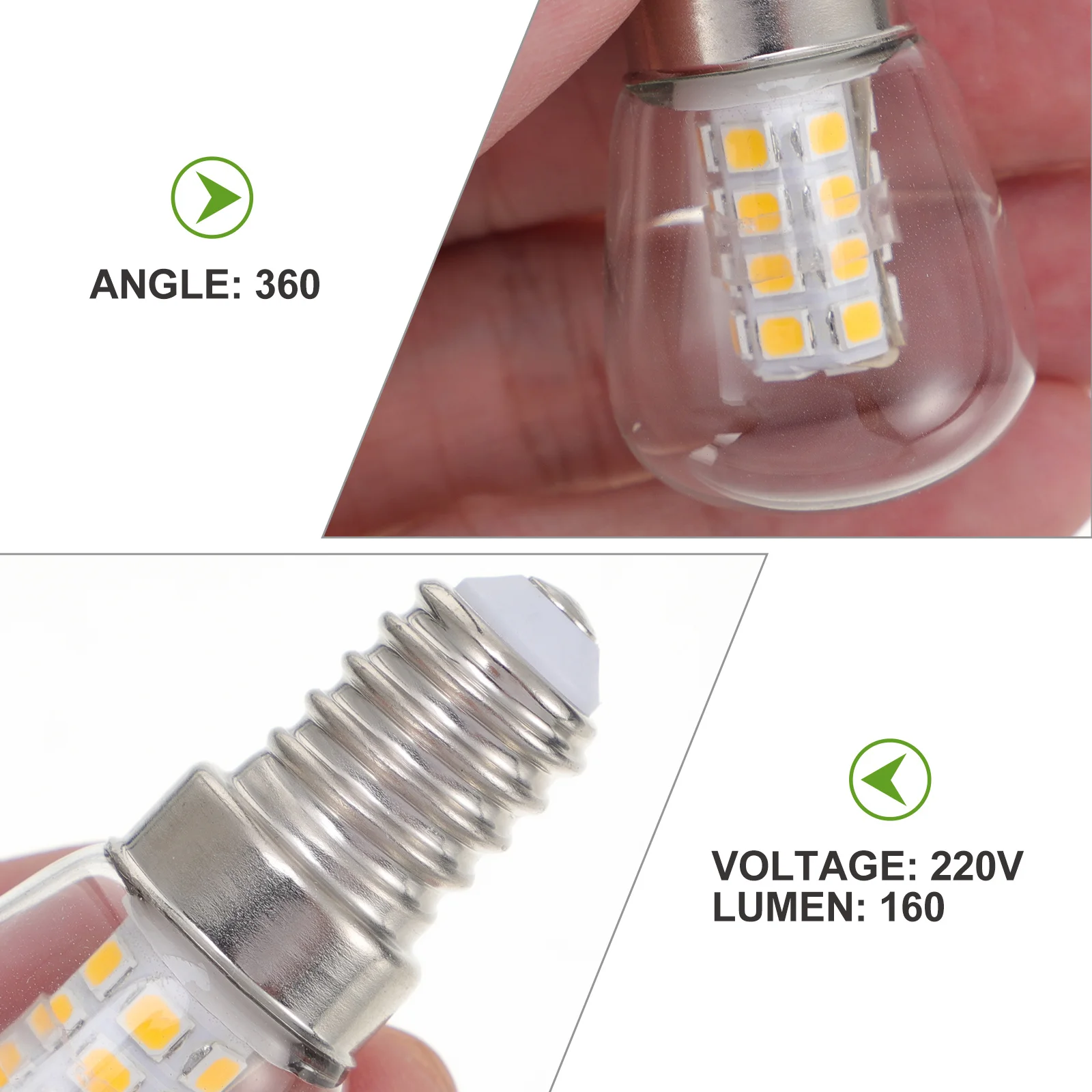 

4Pcs E14 LED Refrigerator Bulbs 3W 220V Energy Saving Durable Ceramic Replacement Light for Fridge Lamp Range Hood Chandelier