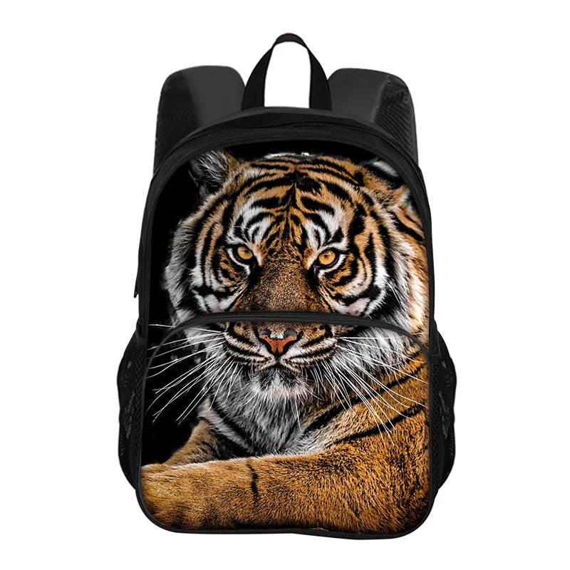Hot selling Tiger Round Front Bag Backpack Large Capacity Trendy Animal Print Boys and Girls School Birthday Best Gift