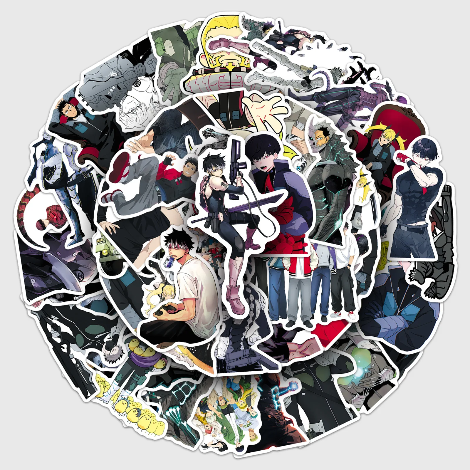 50 Stück Anime Kaiju No.8 Japanische Merch DIY Wasserdichte Dekor-Aufkleber für Laptop und Gepäck