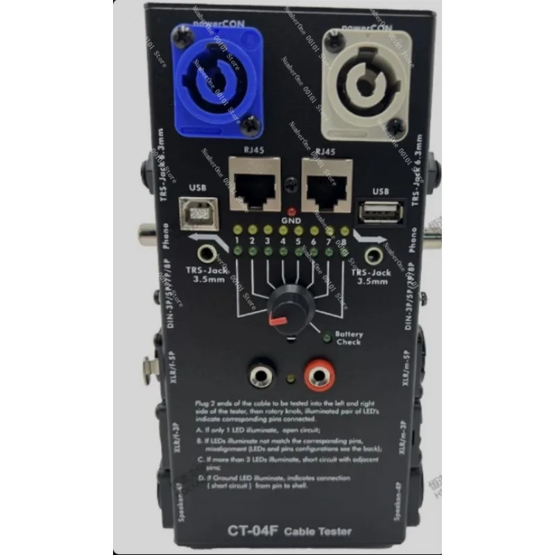 CT-20 Multifunctional Line Tester XLR Audio Signal Tester Professional Cable Tester for Microphone Speaker Lines