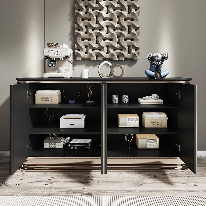 خزانة مدخل إيطالية فاخرة وخفيفة وخزانة أحذية لقاعة المدخل وخزانة جانبية من الخشب الصلب #3