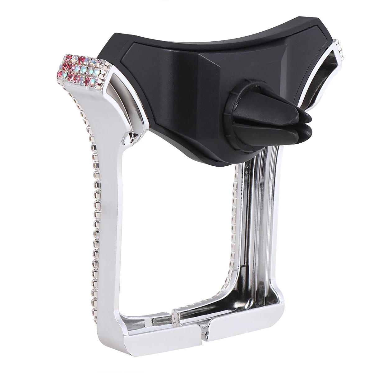 

U Shape Car Air Vent Phone Holder Bracket Telescopic Gravity Mount Fit All Sizes Rhinestone Charging Install Universal
