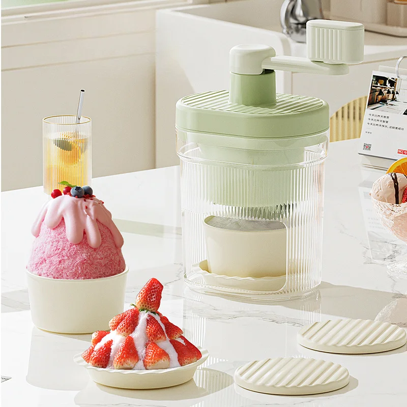 Shaved Ice Machine Small Manual Ice Crusher Home Hand-cranked Machine Making Smoothie Machine Suitable for Outdoor Camping