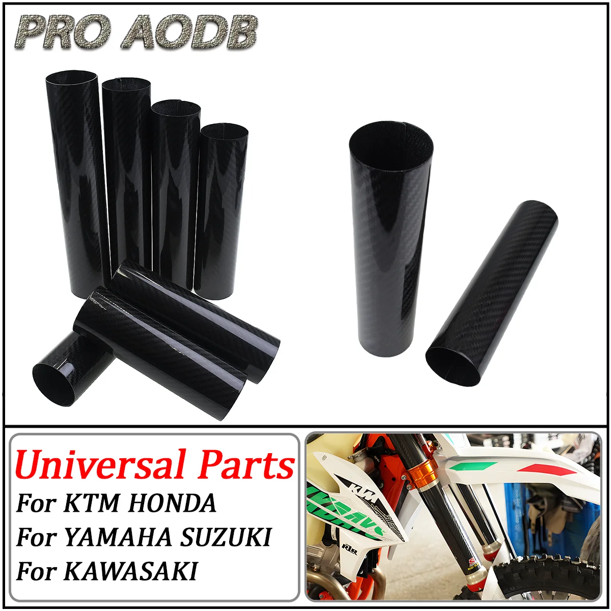 

160mm-270mm Carbon Fiber Front Fork Guard Wrap Cover For KTM Yamaha Kawasaki Honda Suzuki Motocross Universal Parts