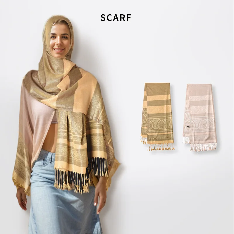 

180*70 смЛетний тонкий полосатый тюрбан с кисточками, платок, турецкий этнический шарф, шаль