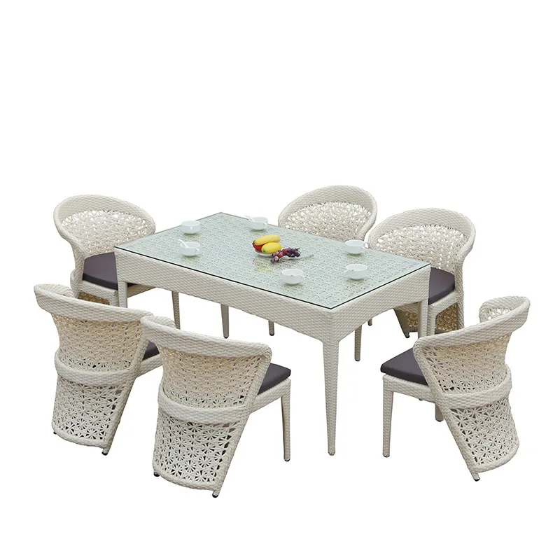 

Table and chair courtyard rattan chair hotel resort waterproof and sun protection combination outdoor dining table and chair
