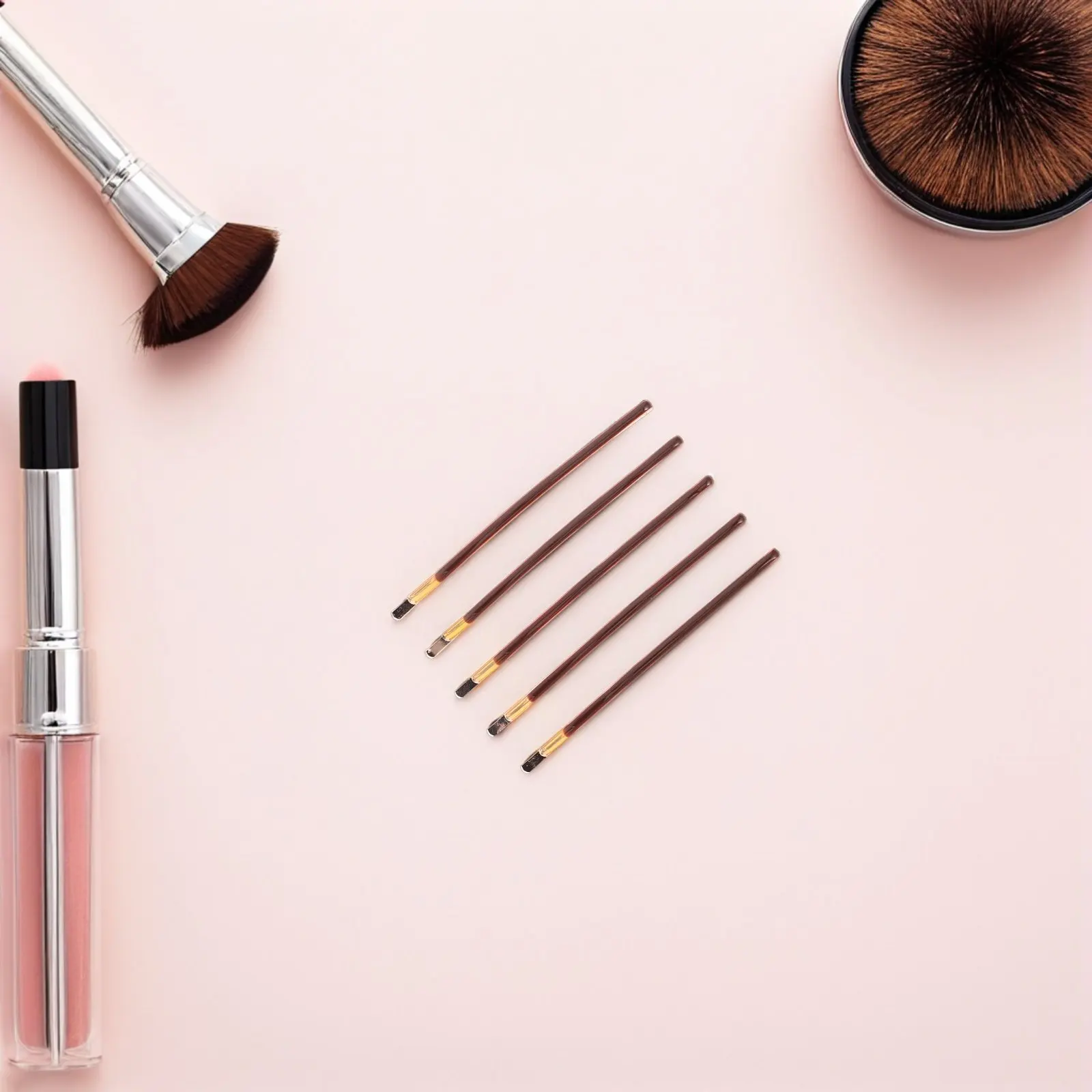 

5pcs Duckbill Hair Clips For Women Metal Flat Hairpins Brown Non-Slip Thick Hair Accessories Large Bobby Pins For Bangs Updos