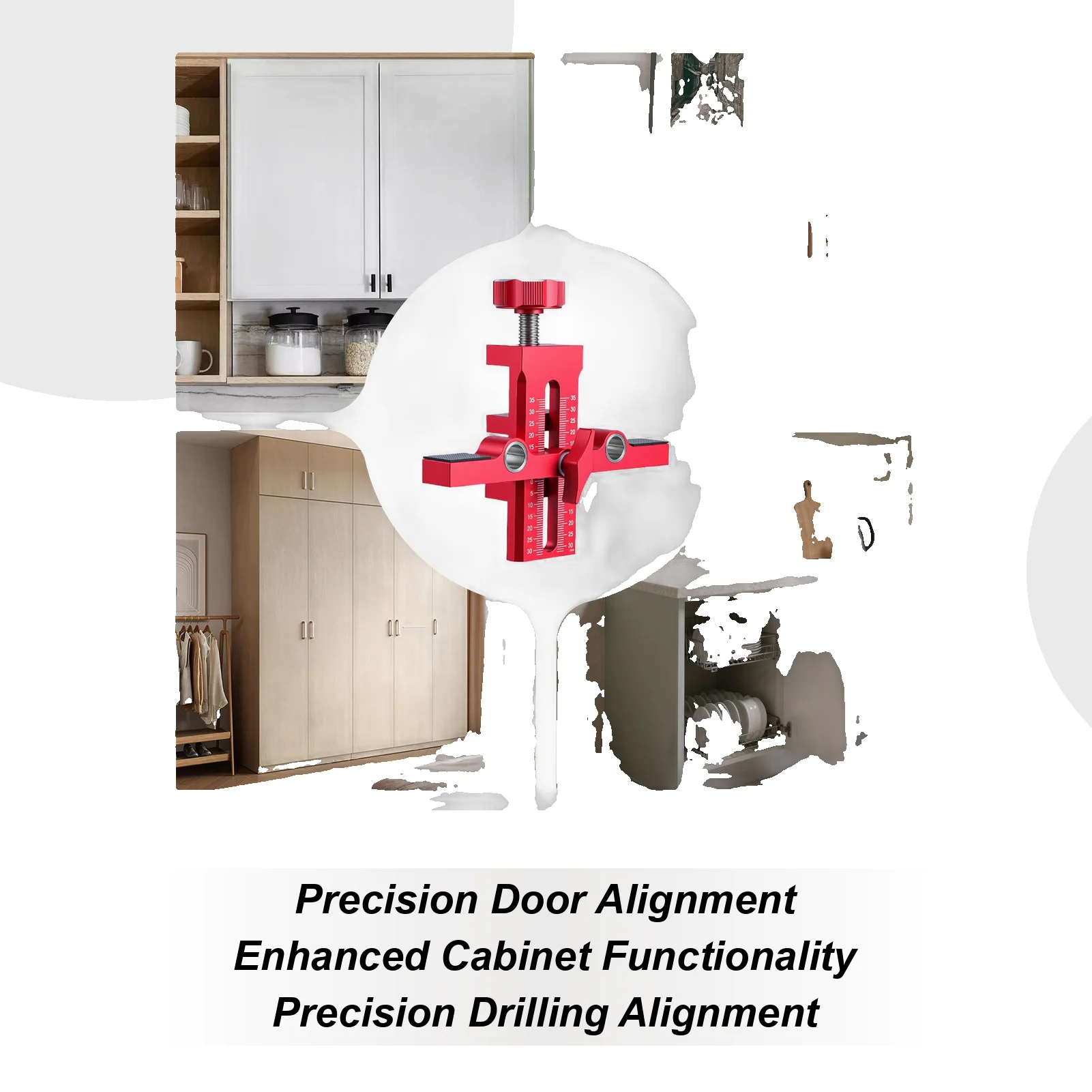 Cabinet Door Installation Tool Woodworking Drilling Alignment With Positioner Cabinet Door Mounting Support For Home Office