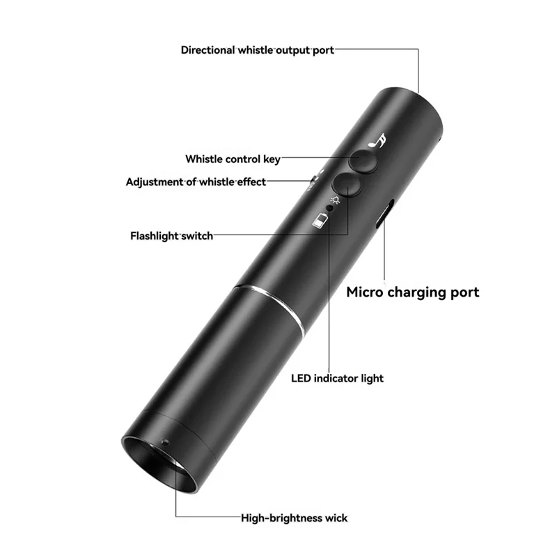 N01R-USB Rechargeable Electronic Whistle With Flashlight, Ideal For Sports For Football Soccer Handheld Use In Classroom Lifegua