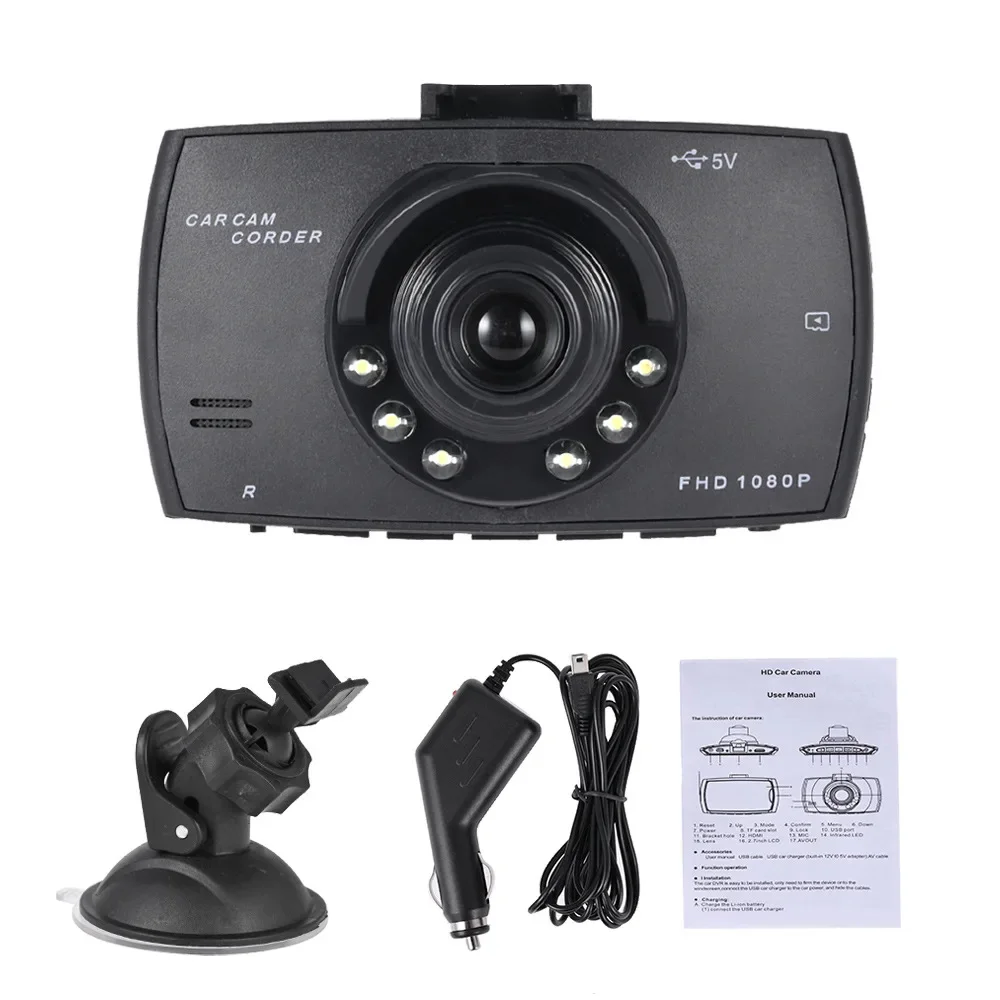 1080P 80x50x20mm Infrared Night Vision High-definition Dash Cam H500 Car Monitoring Gift G30 English