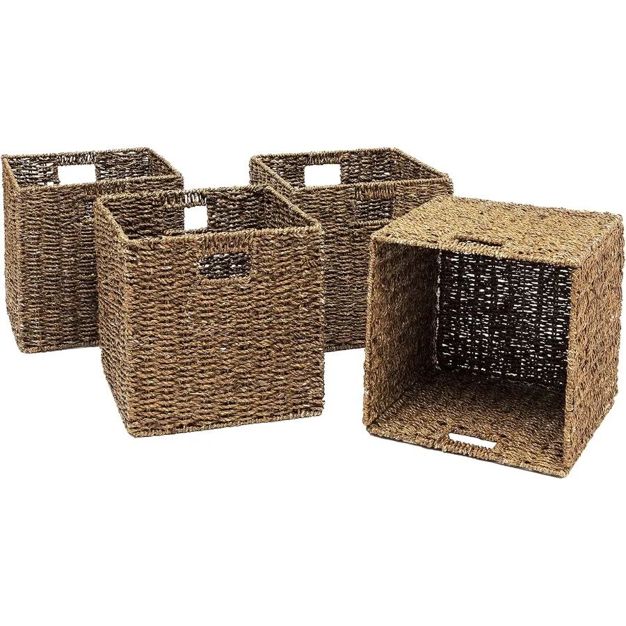 4-Pack Collapsible Storage Basket, Space-Saving Organizer for Multi-Room Clutter Control