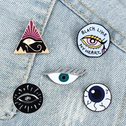 Classic Blue Eyes Enamel Pin Punk Gothic Organ Brooches Art Ancient Egyptian Eye Badge Lapel Backpack Jewelry Gift for Women Men