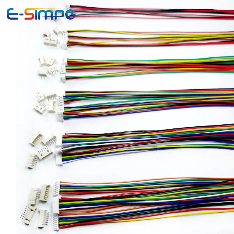 10 مجموعات JST 1.25 مللي متر الملعب 10/15/20/30 سنتيمتر موصل سالب سلك 28AWG + ذكر دبوس 2/3/4/5/6/7/8/9-12 دبوس رقاقة ذكر أنثى التوصيل المقبس