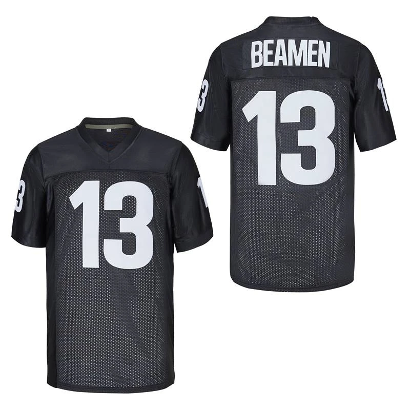 American Football Jersey Any Given Sunday Miami Shark 13 Beamen Outdoor Sports Mesh Ventilation Sewing Embroidery Black White