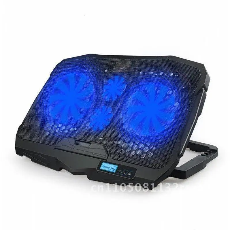 

4-Fan Notebook Radiator for 13-15.6 Inch Laptops Luminous Base Exhaust Bracket Adjustable Computer Cooling System