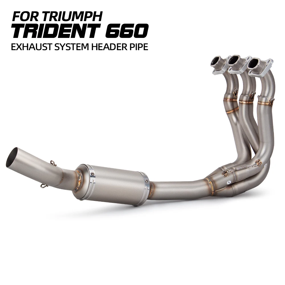For Triumph Trident 660 Daytona 660 Tiger 660 2021-2025 Motorcycle Exhaust Modify Manifold Stainless 51MM Escape Front Link Pipe