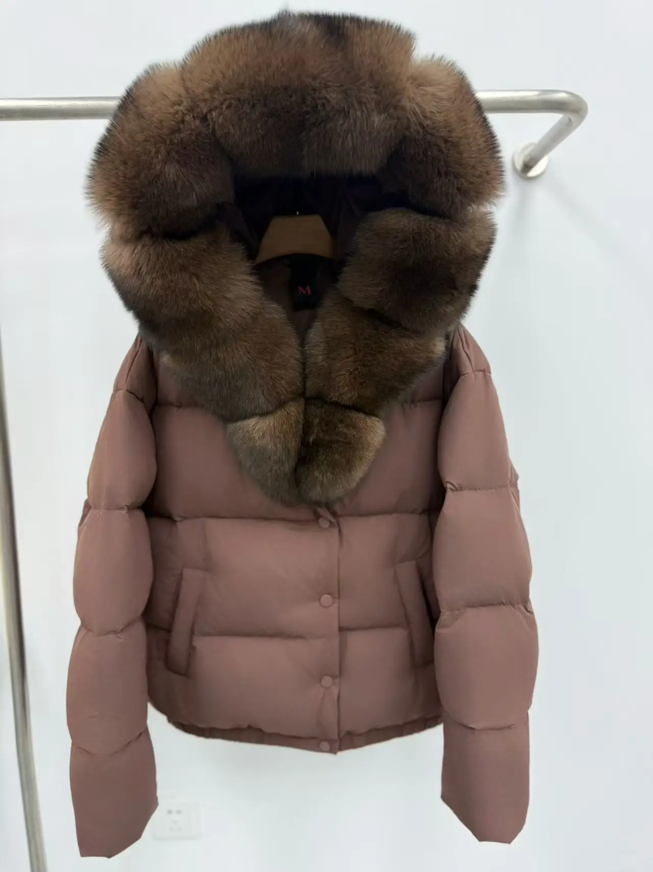 معطف دافئ بياقة من الفرو للنساء من Jaet مع غطاء رأس أوروبي Sle للتنقل، قصة مستقيمة بسيطة #3