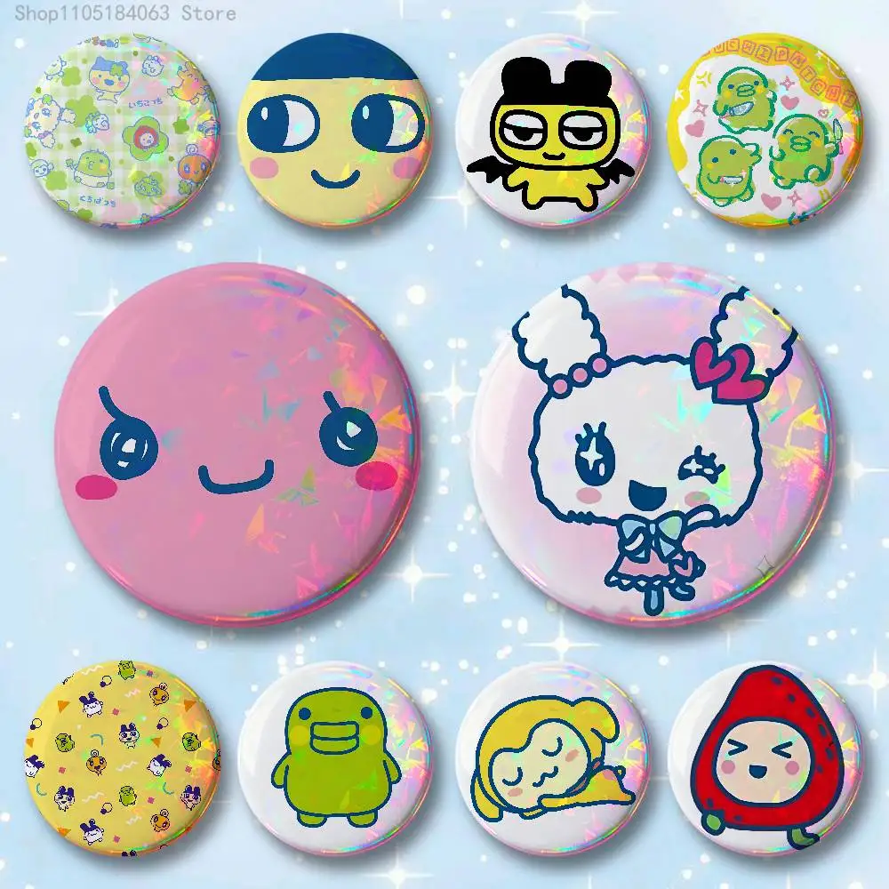 T-Tamagotchi M-Mametchi Badges 25 32 44 58 75 mm Round Cosplay Pin Bag Decor Fans Collect Friends Gifts Brooch Souvenir