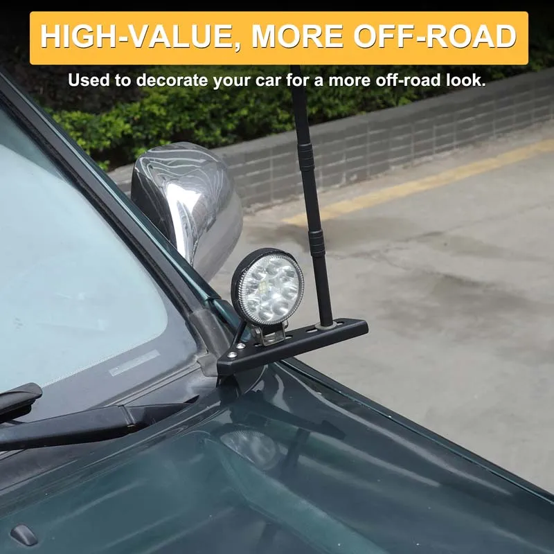 For Toyota Land Cruiser Prado 120 2003-2009 Carbon Steel Black Car Hood Searchlight LED Spotlight Bracket Trim Auto Accessories