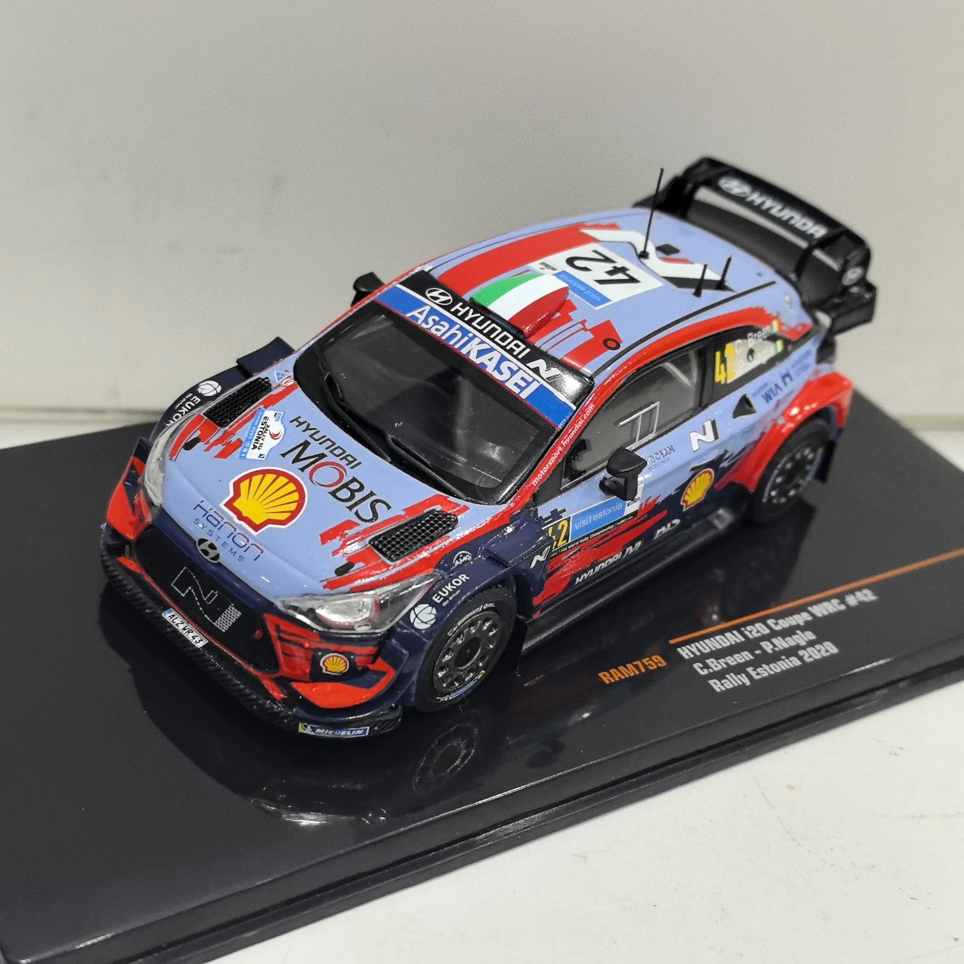 

Diecast IXO 1/43 Scale #42 HYUNDAI I20 WRC 2020 Rally Alloy Car Model Collectible Toy Gift Souvenir Display Ornament