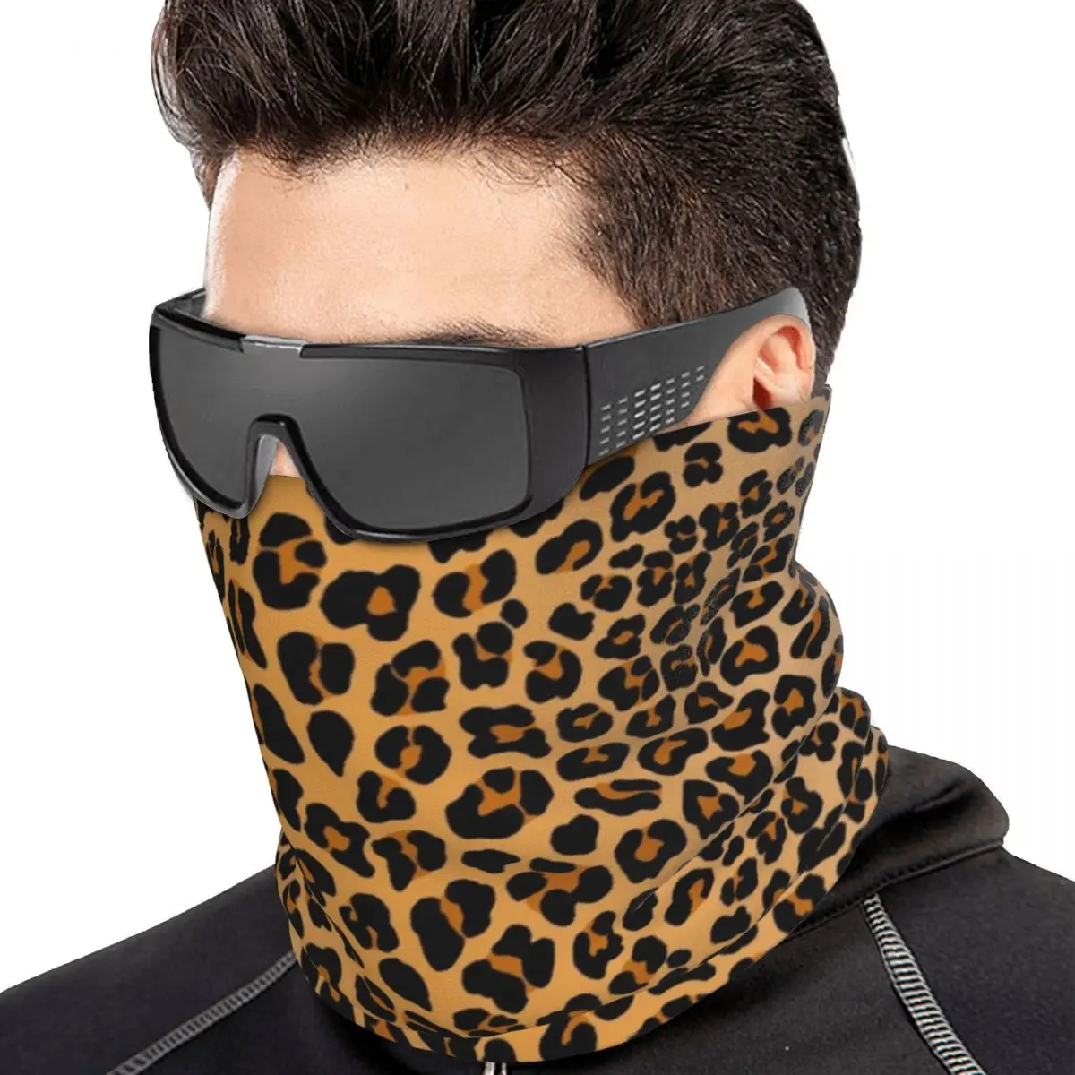 Leopard Print Bandana Neck Cover Printed Mask Scarf Multi-use Face Mask Unisex Adult Winter