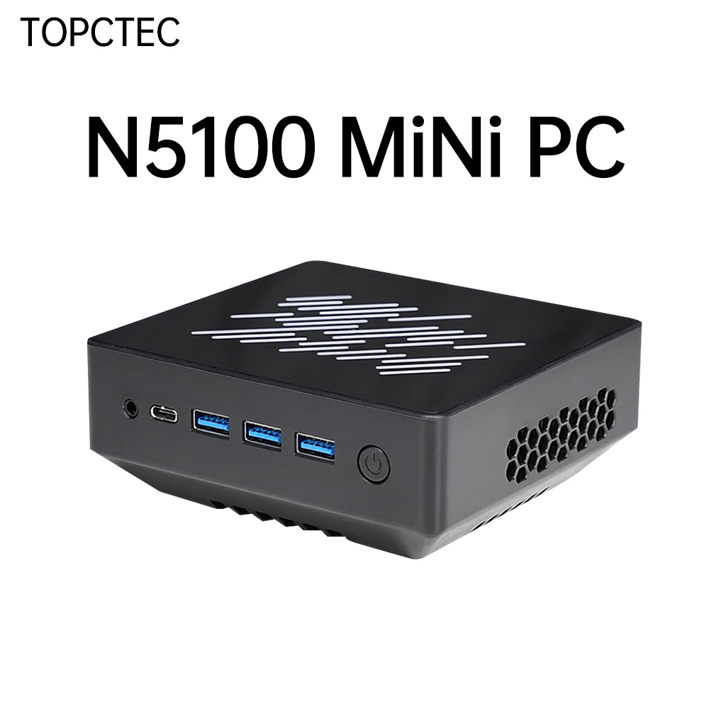 Mini PC Industrial TOPCTEC Intel Celeron N5100 Sin Ventilador, 4K, Doble HDMI, LAN 1.0G, Escritorio Pequeño